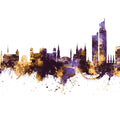 Karachi Pakistan Skyline Purple & Gold Mural Wallpaper - pure wallpaper artwork