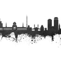 Damascus Syria Skyline Black & White Mural Wallpaper - pure wallpaper artwork