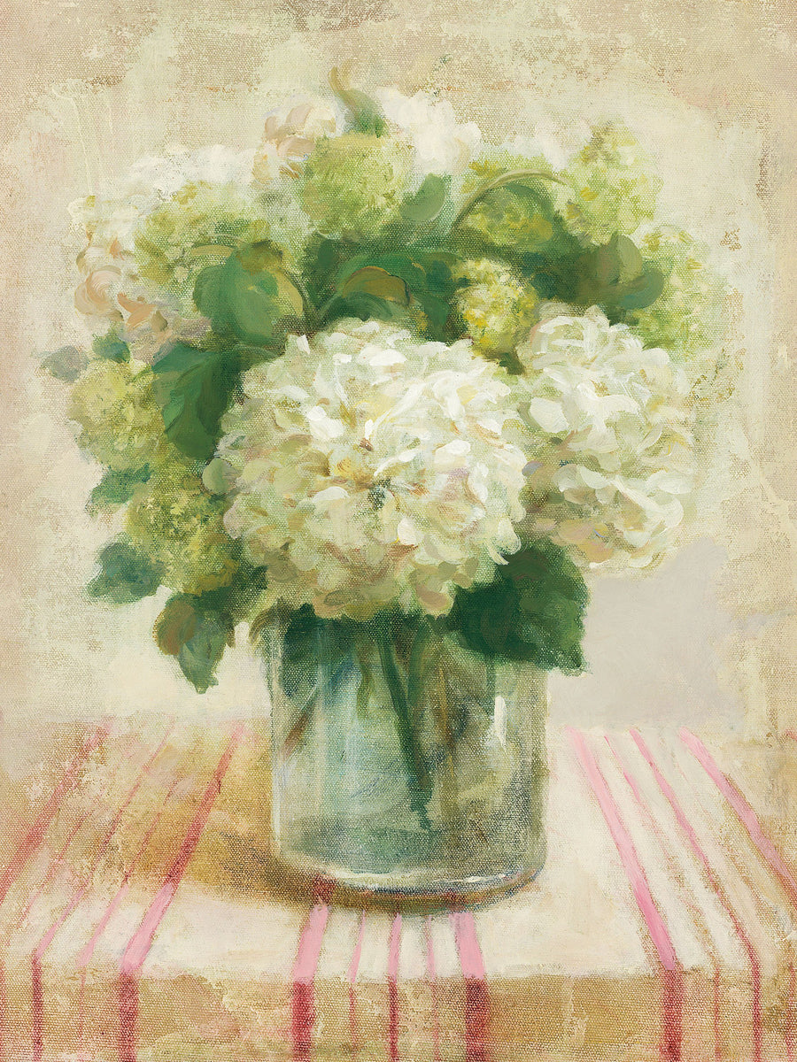 Cottage Hydrangeas in White Mural Wallpaper