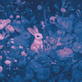 Rabbits Blue Pink Mural Wallpaper - pure wallpaper artwork