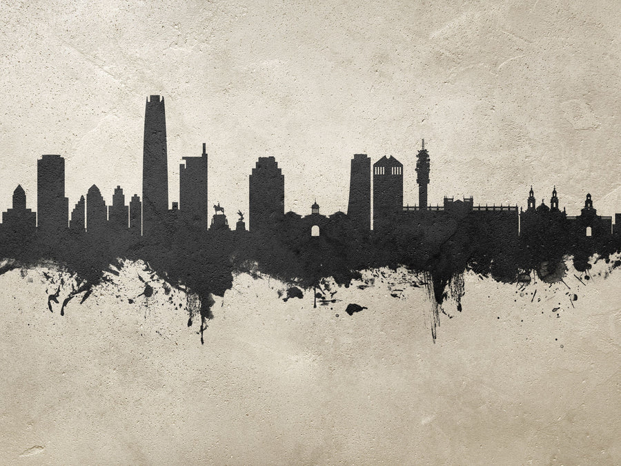 Santiago De Chile Skyline Concrete Mural Wallpaper