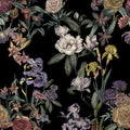 Floral Gaze, Black Mural Wallpaper - pure wallpaper artwork