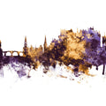 Stirling Scotland Skyline Purple & Gold Mural Wallpaper - pure wallpaper artwork