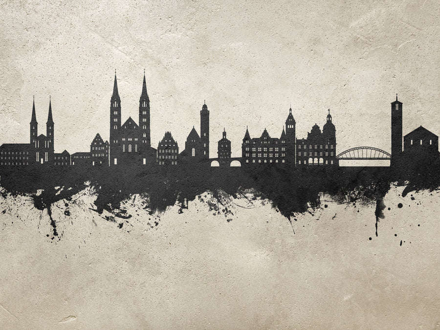 Bamberg Germany Skyline Concrete Mural Wallpaper