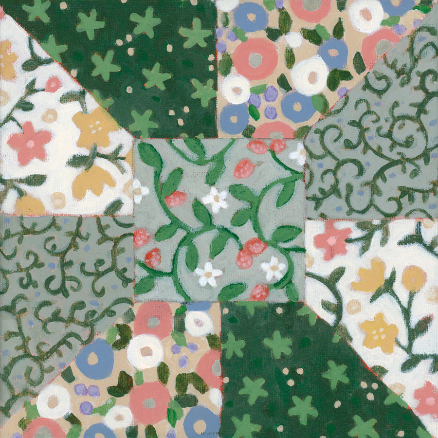 Quilted Floral III Mural Wallpaper