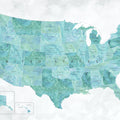 US State Map - Lia Wash Mural Wallpaper - pure wallpaper artwork