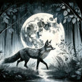 Moonlit Solitude in the Midnight Forest Mural Wallpaper - pure wallpaper artwork