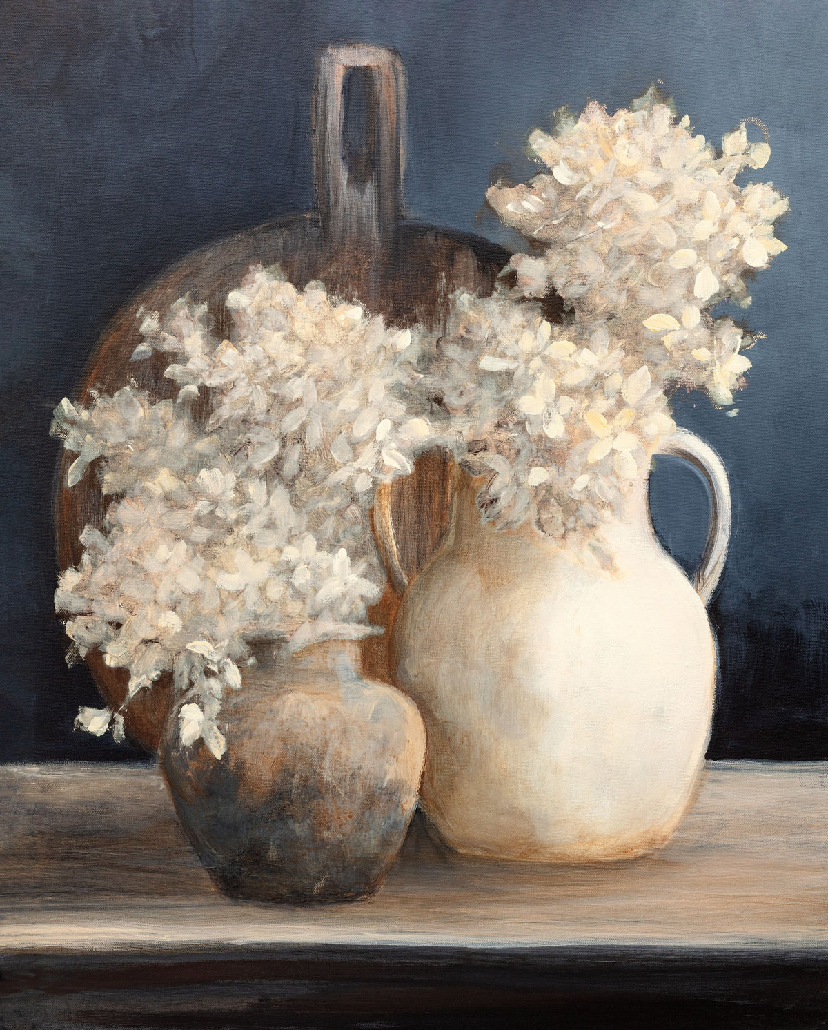 Golden Hydrangeas I White Mural Wallpaper - pure wallpaper artwork
