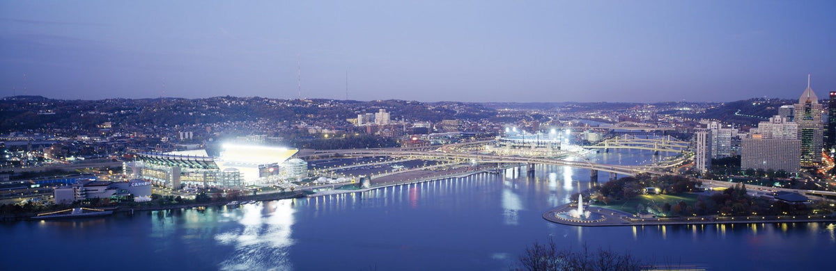 Twilight Riverfront Mural Wallpaper - pure wallpaper artwork
