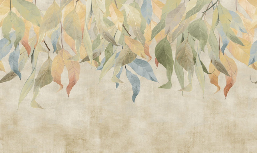 Forest Wallpaper Mural – Woodland Wall Mural – Under the Tree, Beige printable artwork