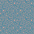 Hidden Peonies, Dusty Peach on Teal Mural Wallpaper - pure wallpaper artwork