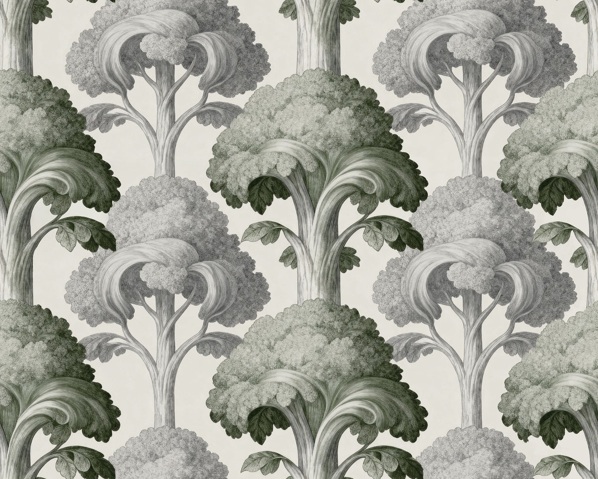 Eat Your Greens, Pine Green Mural Wallpaper - pure wallpaper artwork