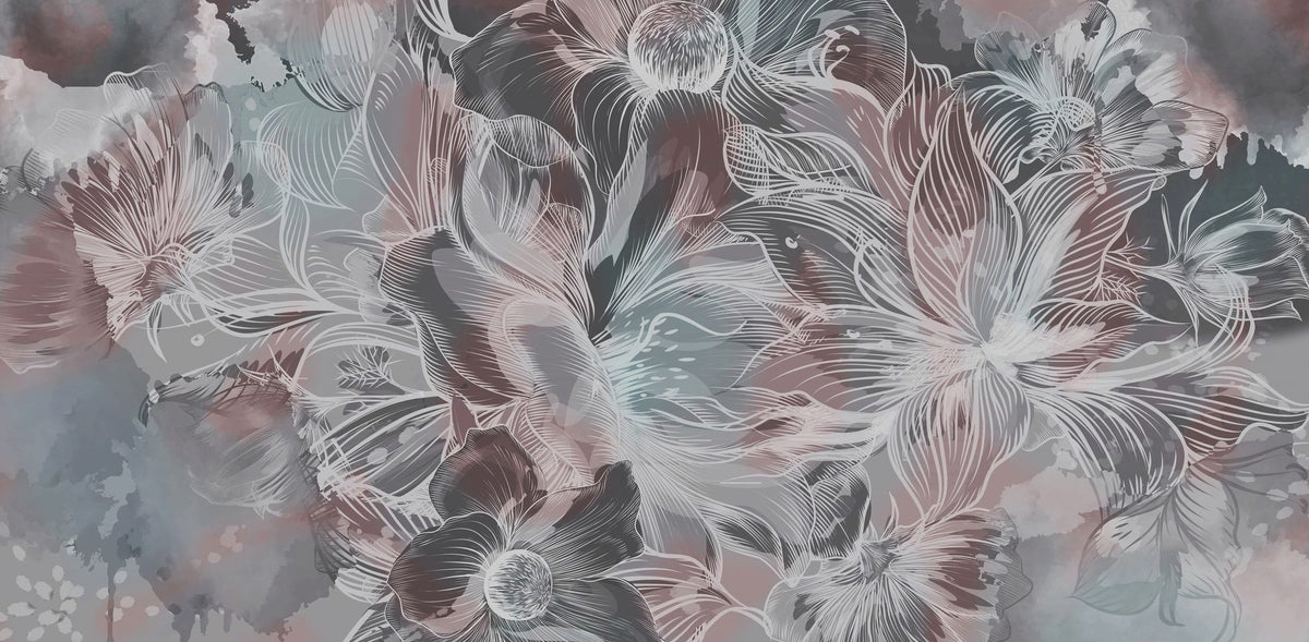 Seeing Through Leaves Red Mural Wallpaper - pure wallpaper artwork