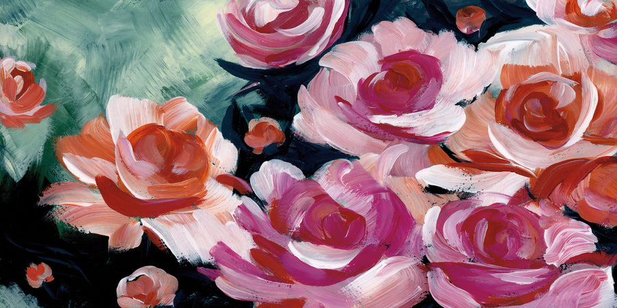 Moody Peonies Mural Wallpaper