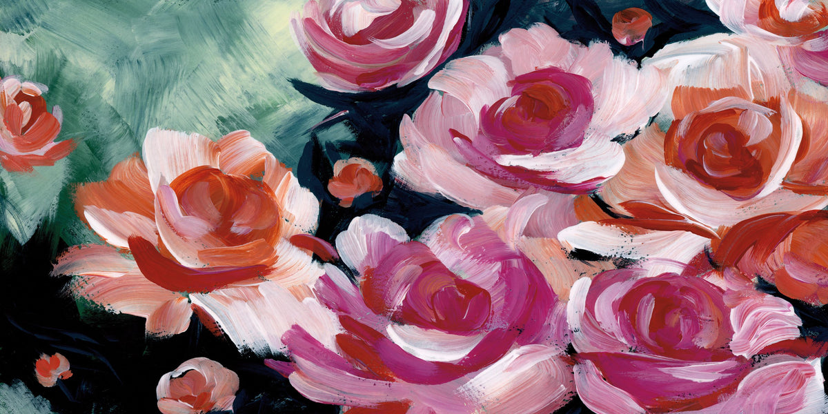 Moody Peonies Mural Wallpaper - pure wallpaper artwork