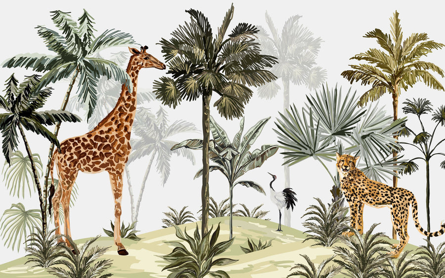 The Giraffes Paradise Mural Wallpaper