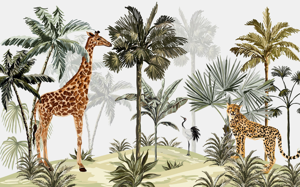 The Giraffes Paradise Mural Wallpaper - pure wallpaper artwork