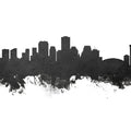 New Orleans Louisiana Skyline Black & White Mural Wallpaper - pure wallpaper artwork