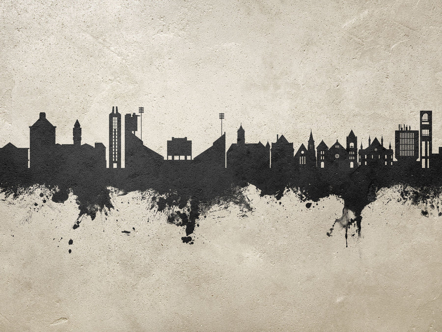 Lawrence Kansas Skyline Concrete Mural Wallpaper