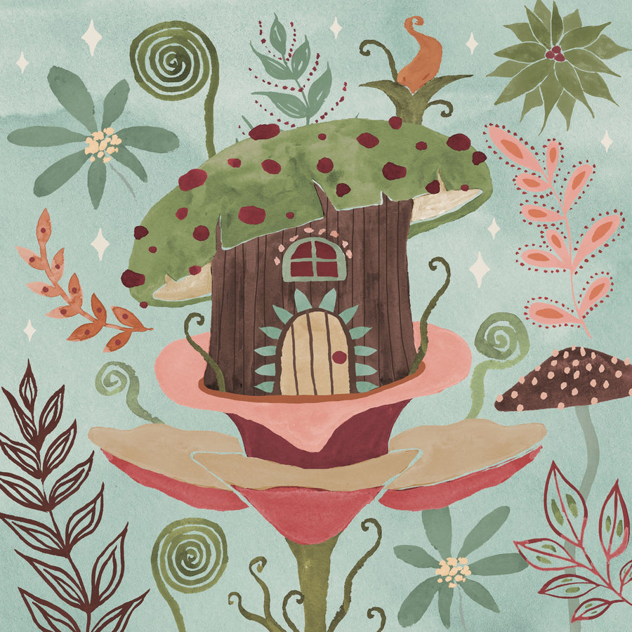 Floralscape Fairies IV Mural Wallpaper