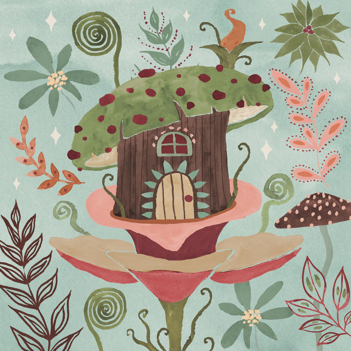 Floralscape Fairies IV Mural Wallpaper - pure wallpaper artwork