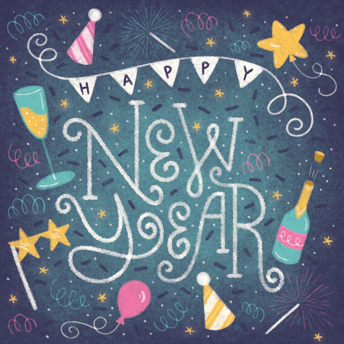 Happy New Year Mural Wallpaper - pure wallpaper artwork