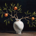 Orange Branches Still Life Mural Wallpaper - pure wallpaper artwork