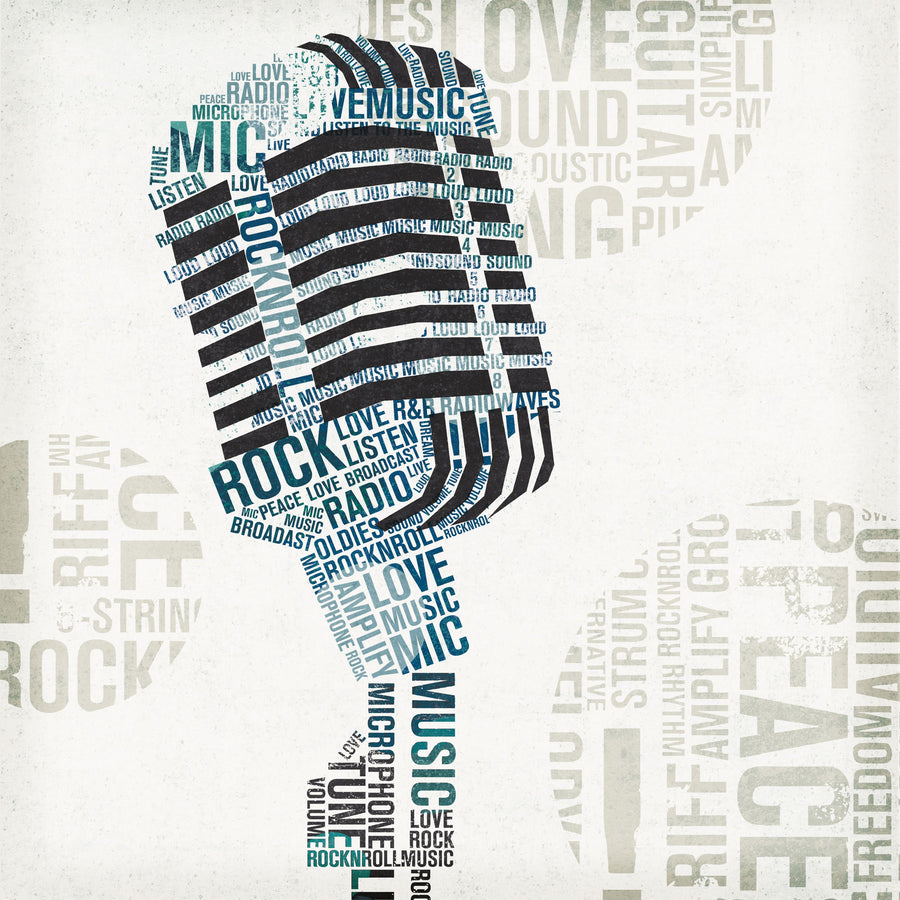 Type Mic Colorful Square Mural Wallpaper