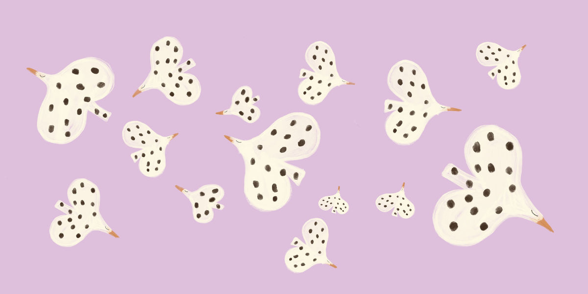 Birds Flying High, Lilac Mural Wallpaper - pure wallpaper artwork