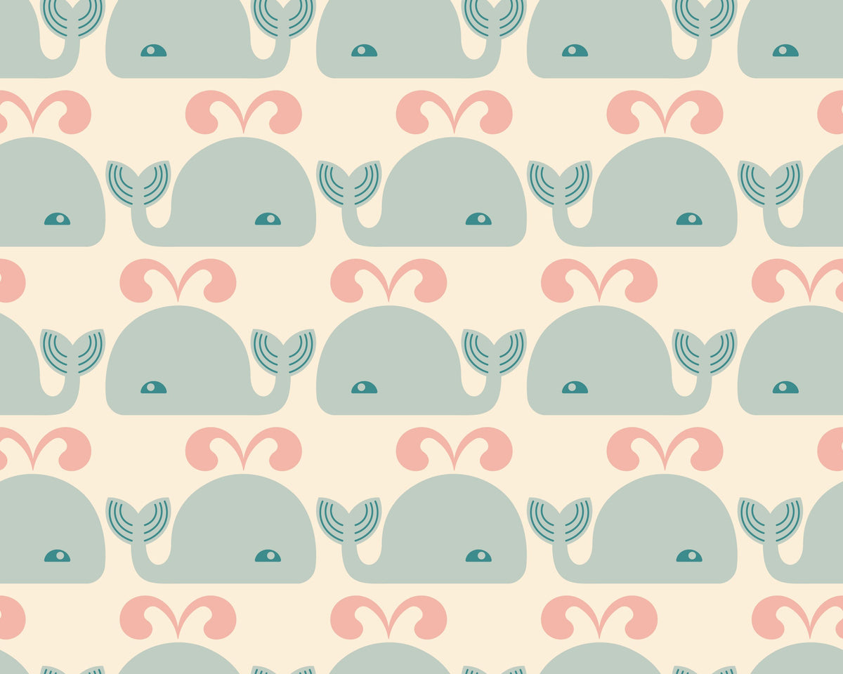 Wandering Whales, Pastel Mural Wallpaper - pure wallpaper artwork
