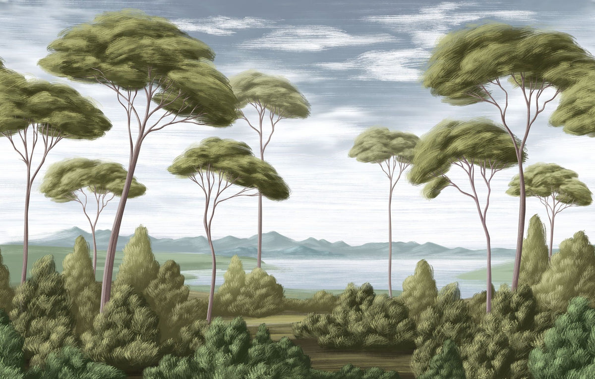Verdant Horizon, Glade Mural Wallpaper - pure wallpaper artwork
