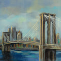Painterly Brooklyn Bridge Mural Wallpaper - pure wallpaper artwork