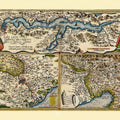 Old Map of Lake Como, Rome, Friuli, 1570 Mural Wallpaper - pure wallpaper artwork