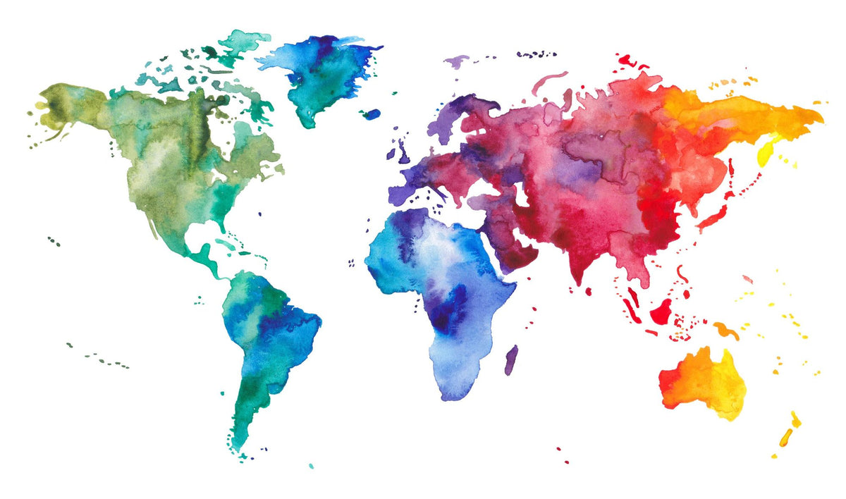 Rainbow Map Mural Wallpaper - pure wallpaper artwork
