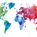 Rainbow Map Mural Wallpaper - pure wallpaper artwork