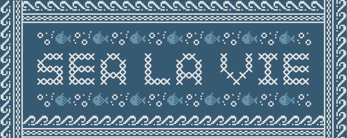 Coastal Cross Stitch II Mural Wallpaper - pure wallpaper artwork
