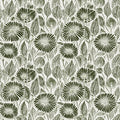 Marguerites, Forest Green Mural Wallpaper - pure wallpaper artwork