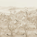 Peony Tree Landscape, Beige Mural Wallpaper - pure wallpaper artwork