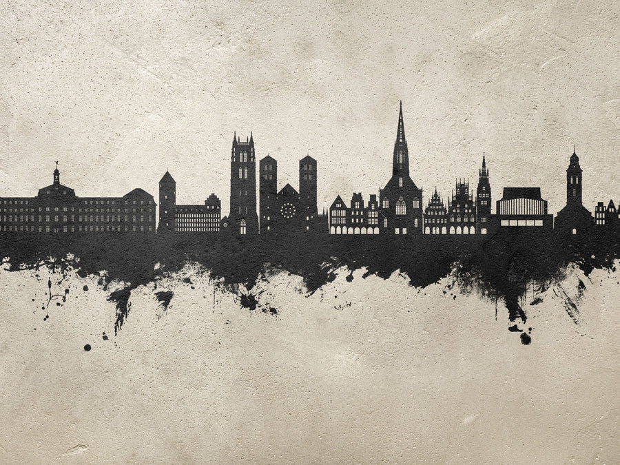 Münster Germany Skyline Concrete Mural Wallpaper