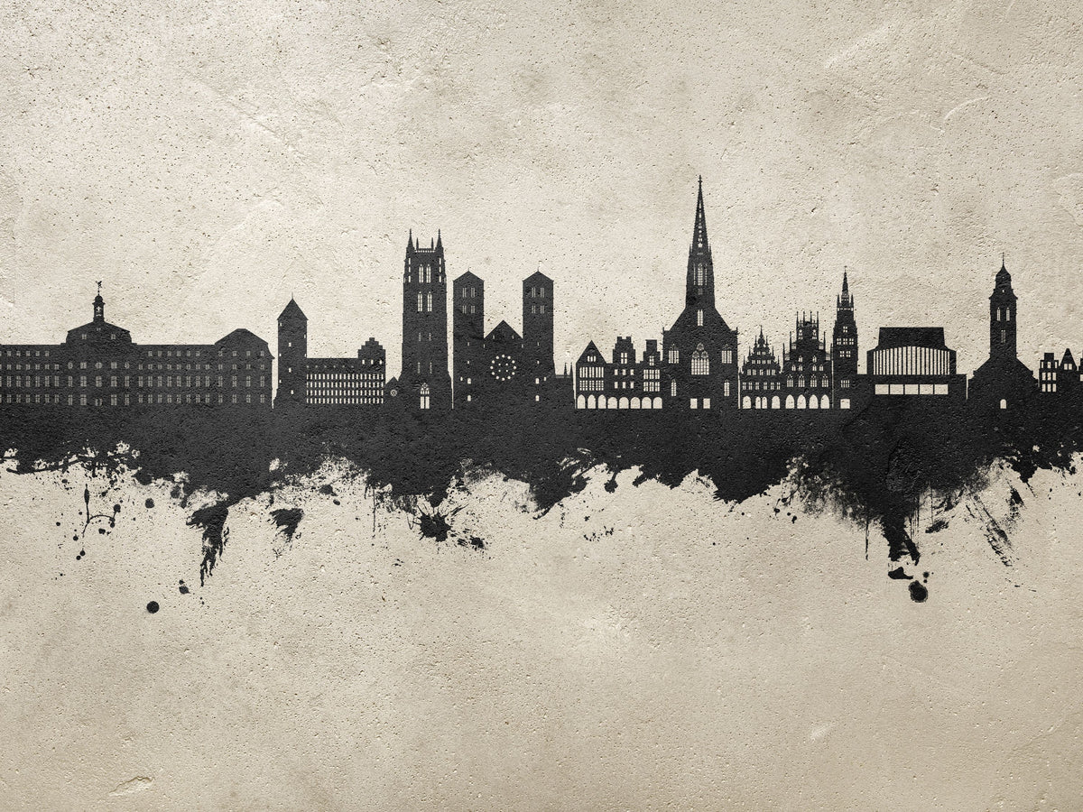 Münster Germany Skyline Concrete Mural Wallpaper - pure wallpaper artwork