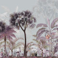 Tropical Forest Strolls Blue Mural Wallpaper - pure wallpaper artwork