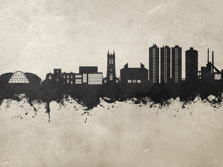 Scunthorpe England Skyline Concrete Mural Wallpaper