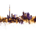 Toronto Canada Skyline Purple & Gold Mural Wallpaper - pure wallpaper artwork