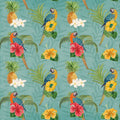 Parrot Paradise Turqouise Mural Wallpaper - pure wallpaper artwork