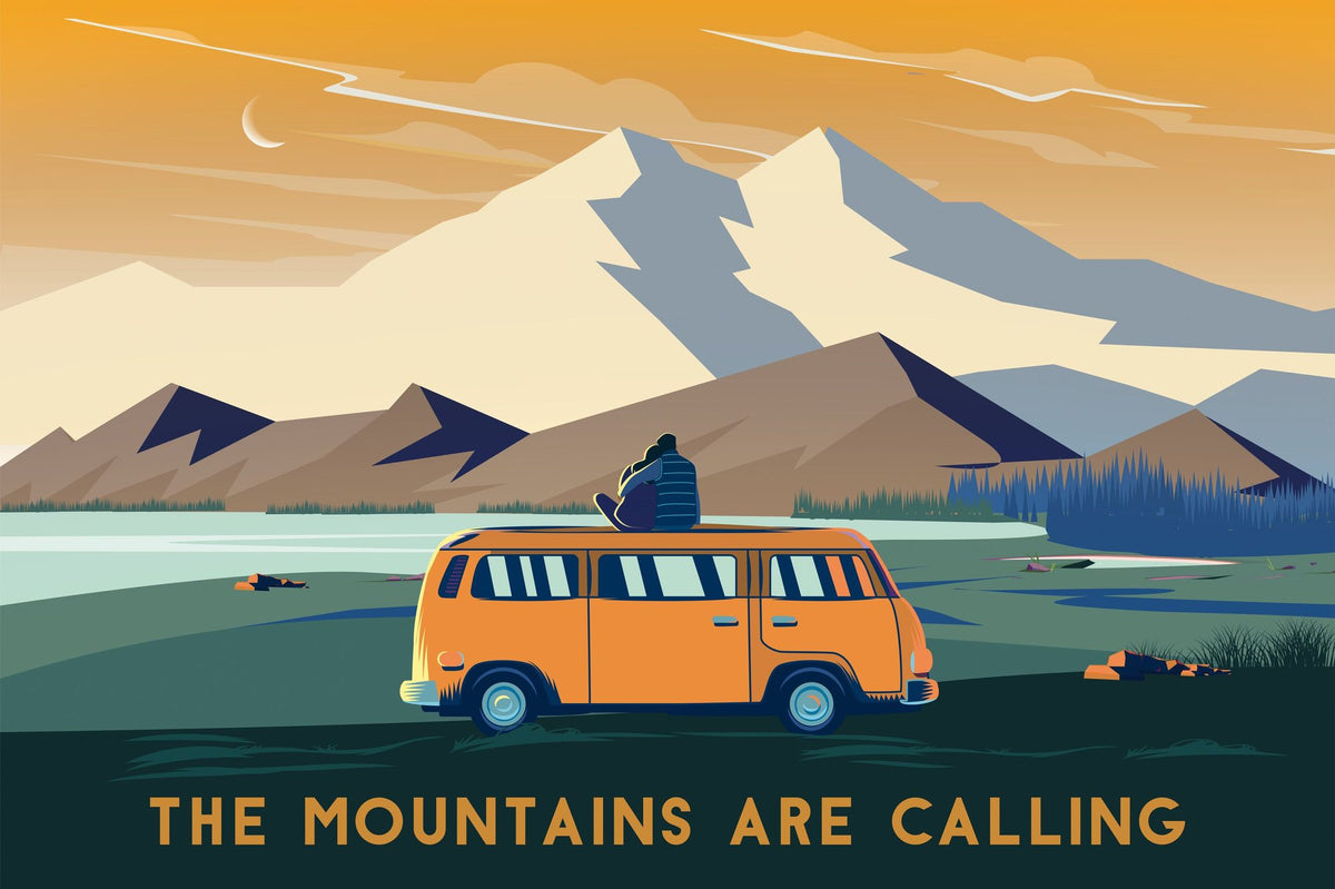 The Mountains Are Calling Mural Wallpaper - pure wallpaper artwork
