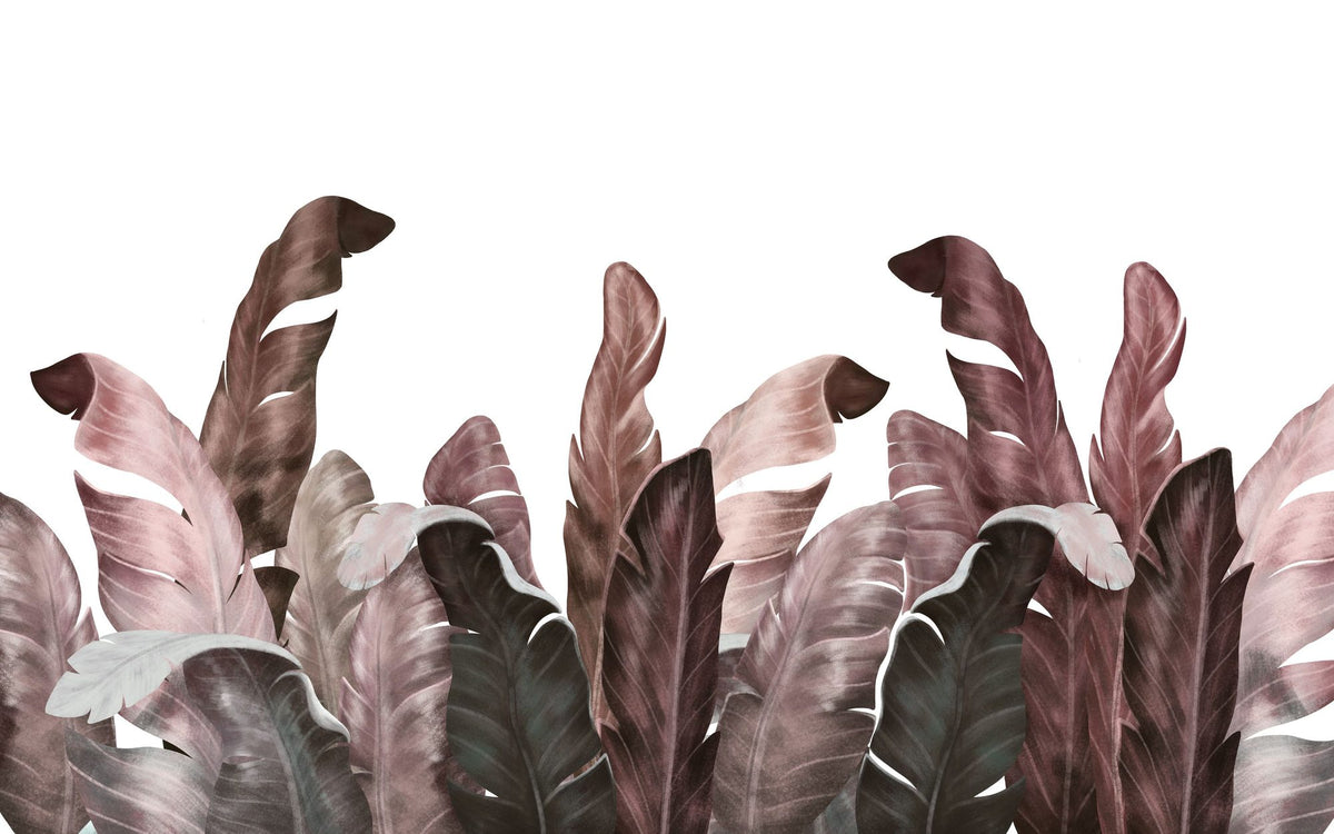 Leaves in Que Mural Wallpaper - pure wallpaper artwork