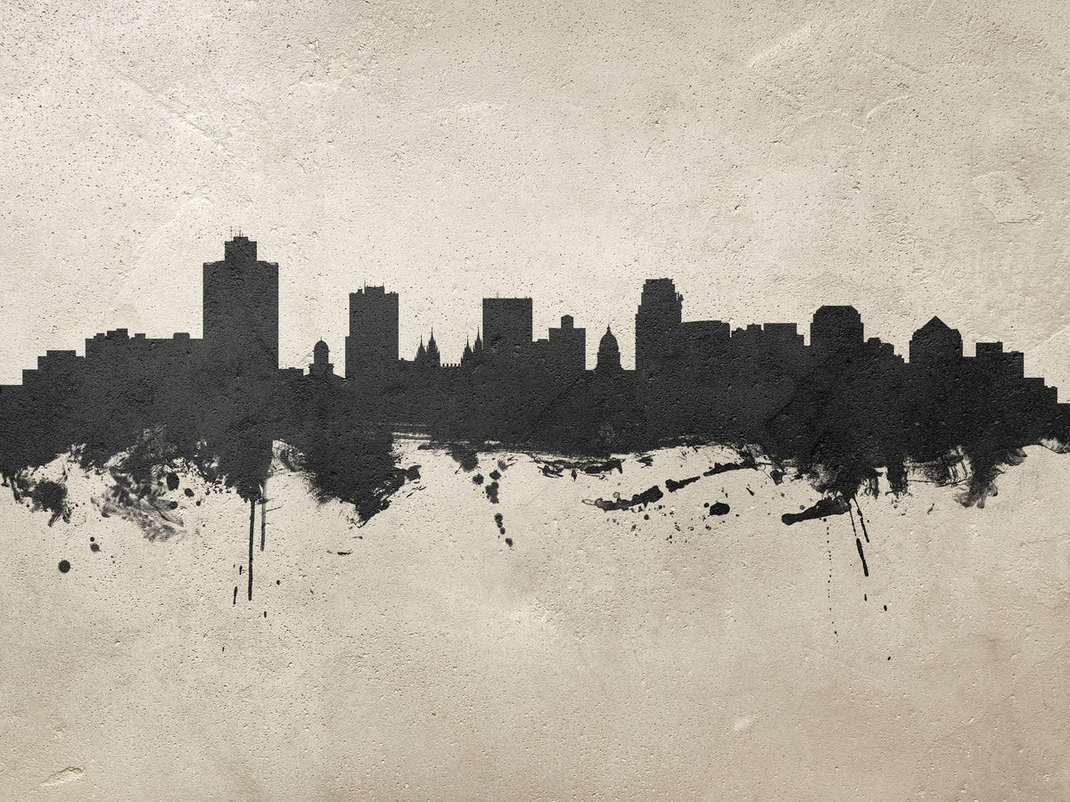 Salt Lake City Utah Skyline Concrete Mural Wallpaper - pure wallpaper artwork