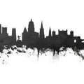 Nottingham England Skyline Black & White Mural Wallpaper - pure wallpaper artwork