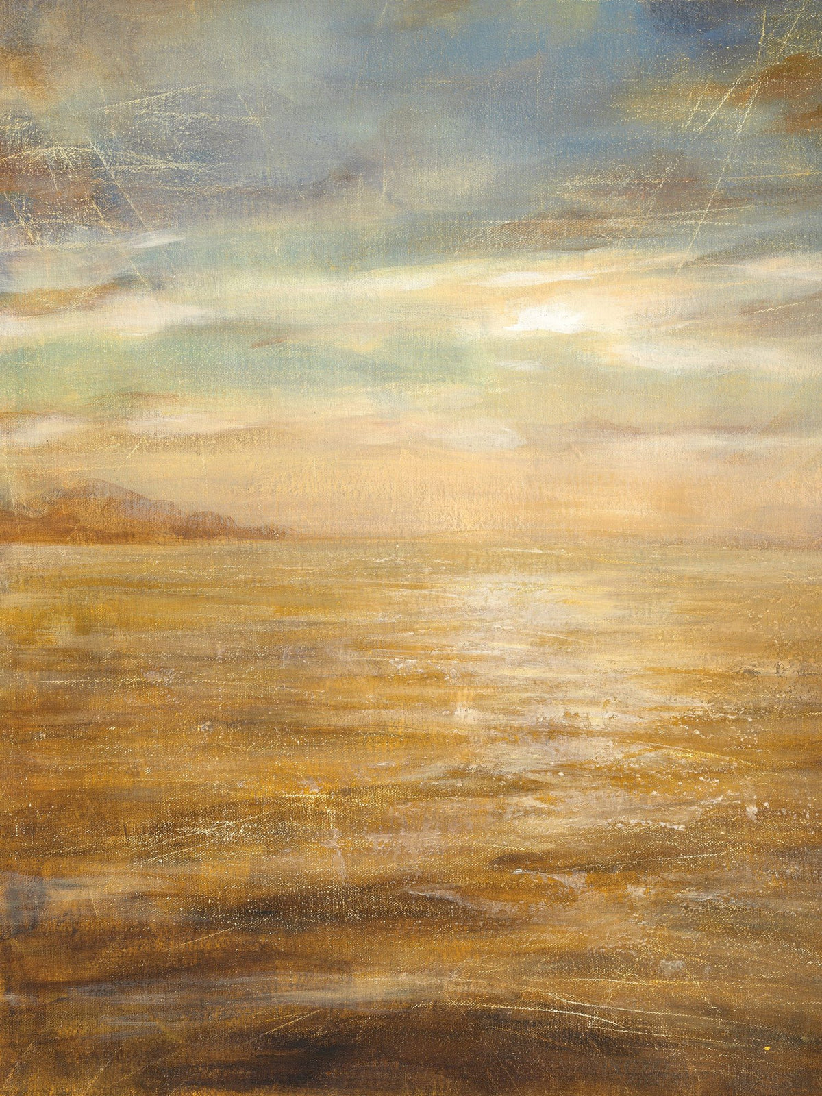 Serene Sea II Gold Mural Wallpaper - pure wallpaper artwork