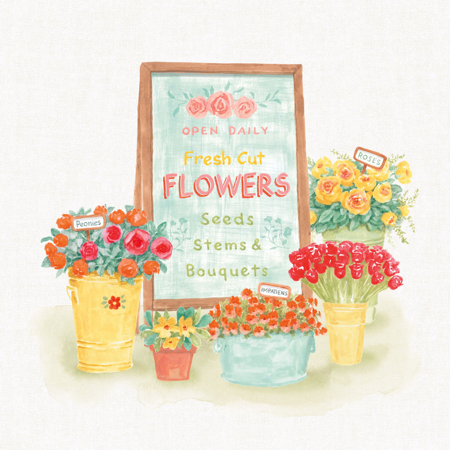 Flea Market Flowers II Mural Wallpaper